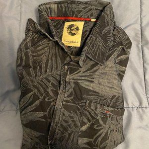 7Diamonds Indigo/Denim Floral Short Sleeve Button Up Shirt